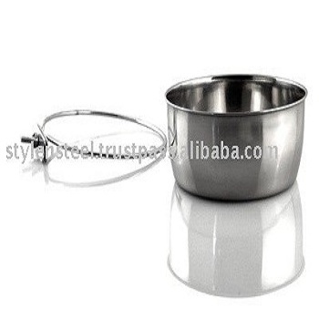 Coop Cups With Hanger Stainless Steel Pure Silver Birds Coop Cup With Hanger removable hanging kennel water feeder bowl pet