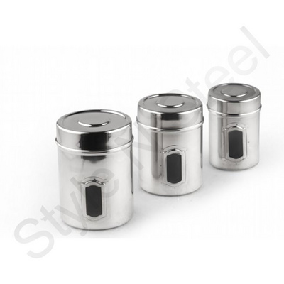 Canister Set Stainless Steel Coffee Sugar Tea Metal Kitchen Canisters Sets With Airtight Metal Lids