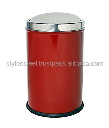 Swing Bins Dustbin Garbage Can Stainless Steel Trash Can Multifunction Waste Bin dustbin thin lid metal pedal bin