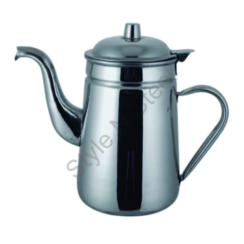 Stainless steel premium High- quality CONICAL TEA POT Modern conical tea pot in gift box With Mirror finish