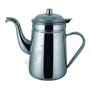 Stainless steel premium High- quality CONICAL TEA POT Modern conical tea pot in gift box With Mirror finish