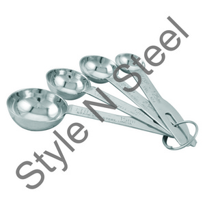 Measuring Spoon 4 pcs set for kitchen kitchen metal tool Stainless Steel Oval Measuring Cup  at wholesale price