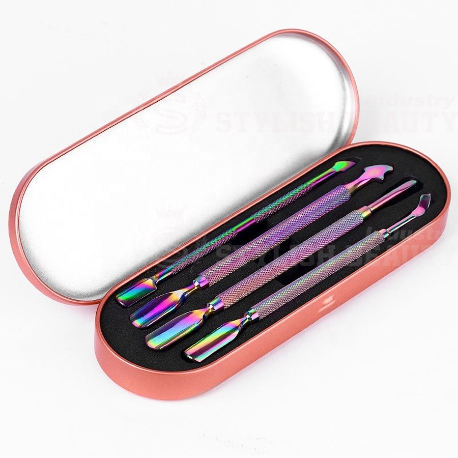 Hot Selling Japanese Stainless Steel Nail Pusher Gel Nail Polish Remover Tools Double Side Nail Cuticle Pusher With Packing