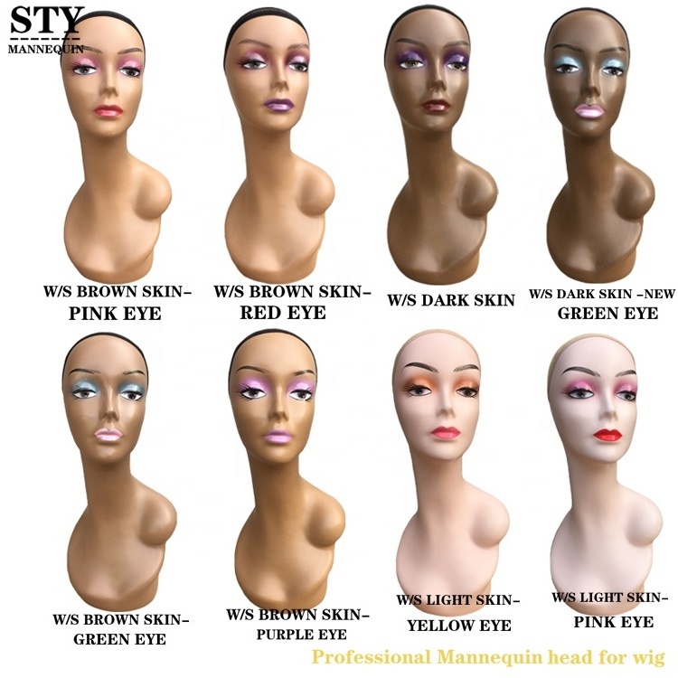 mannequin with shoulder for wig display afro hair mannequin styrofoam head mannequin