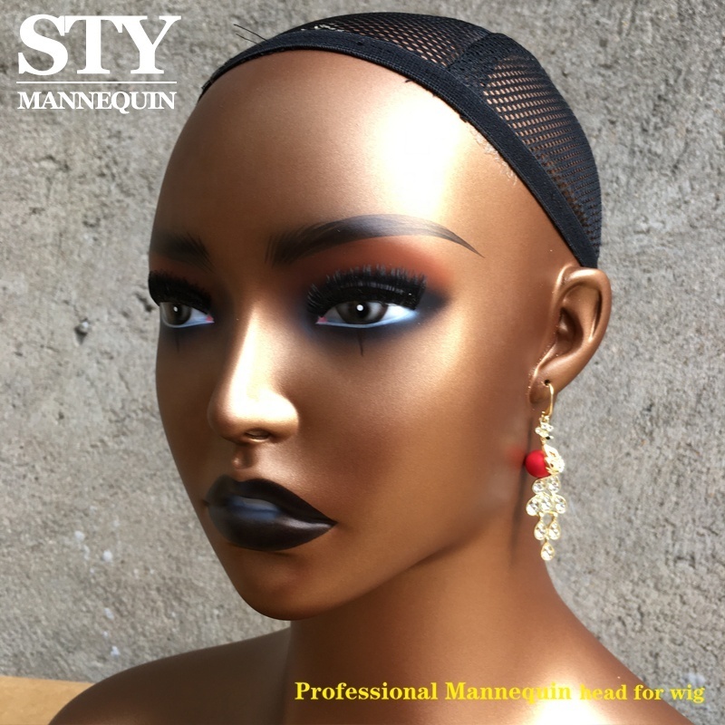 African American Wig Display Mannequin Head with Shoulder Realistic Half Body Double Shoulder Beautiful Manniquin Wig Head