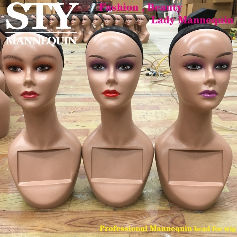 mannequin head brown skin female realistic makeup mannequin head afro mannequin head human hair