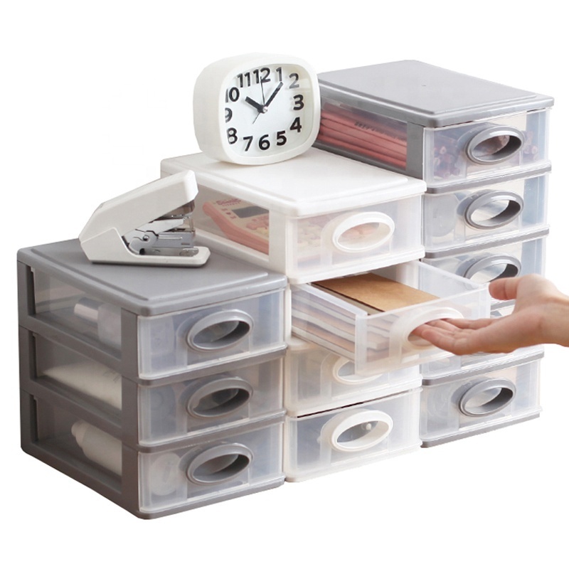 Transparent mini clear desktop organizer drawer