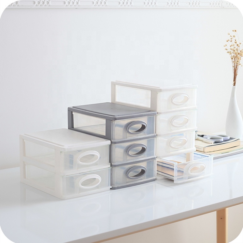 Transparent mini clear desktop organizer drawer