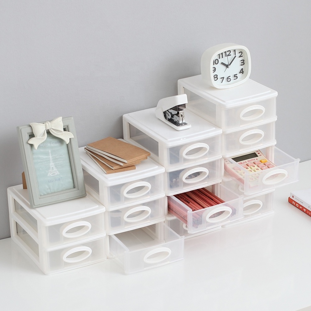 Transparent mini clear desktop organizer drawer