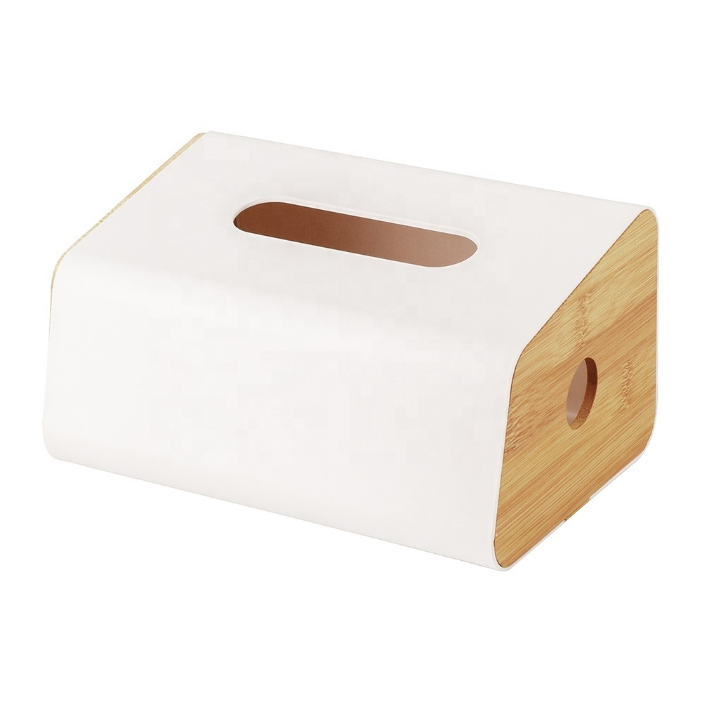 Wall mounted bamboo cover wooden tissue box