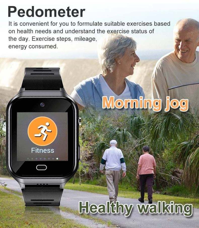 4G smart watch elderly elderly with SOS emergency two-way call temperature BP free tracking App advanced health bracelet GS17