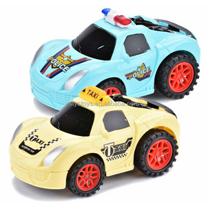 One Dollar Gift Q Version Mini Cartoon Friction Car Push and Go Police Car Wholesale