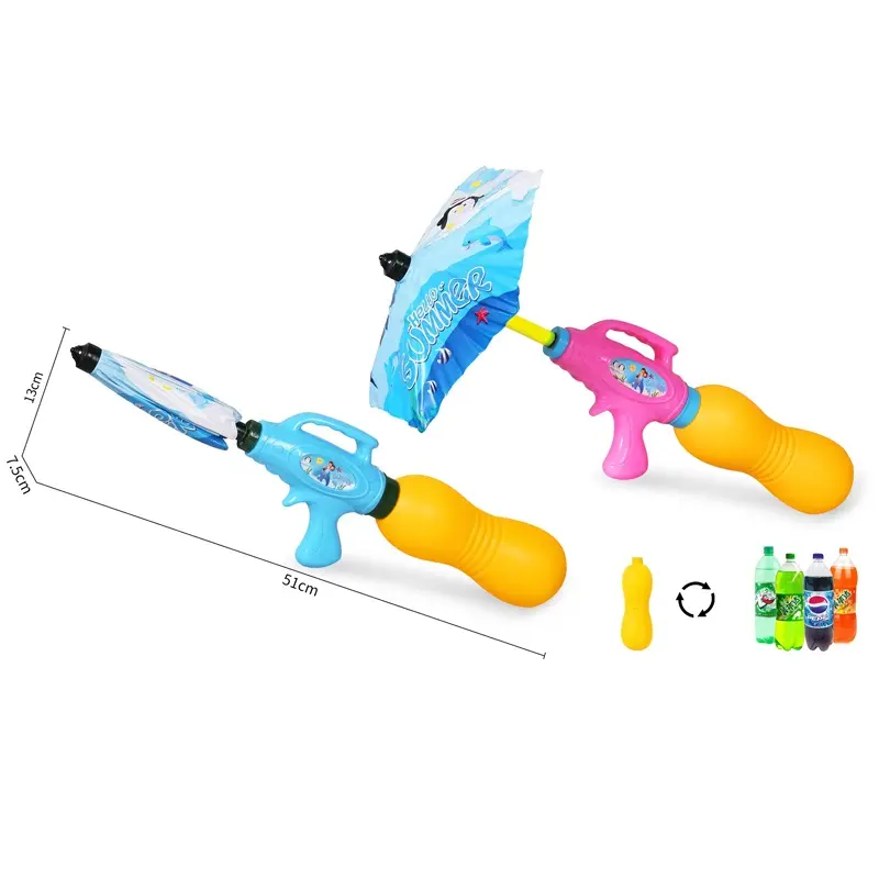 Summer outdoor water guns interactive battle game umbrella beverage bottle water gun toys