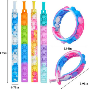 Pop Bubble Wristband Wearable Push Pop Fidget Toy Sensory Fidget Hand Finger Press Silicone Bracelet Toys