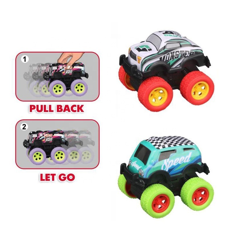 Mini Metal Pull Back Cars 8 Pack Die-cast Alloy Toy Vehicles Friction Powered Monster Trucks