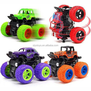 Children Gift Toys Friction Power Car Toys 4-Pack Off Road Wheel Stunt Car Monster Truck