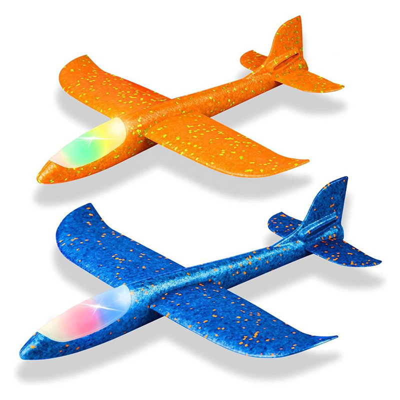 Airplane Launcher Toys Gun Outdoor Throwing Foam Planes Eject LED Light Flying Plane Catapult Toys Gun