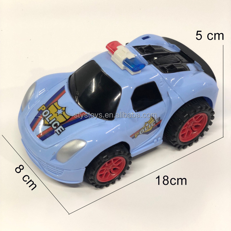 One Dollar Gift Q Version Mini Cartoon Friction Car Push and Go Police Car Wholesale