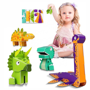 Kids Arts and Crafts Kit 3D Paper Jigsaw Puzzles 3D Foam Dinosaur Puzzles Crafts