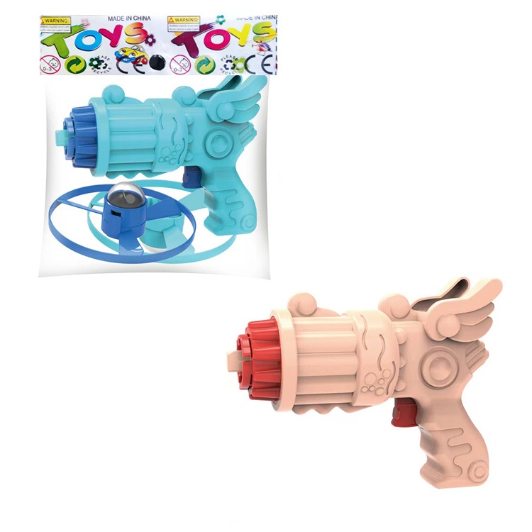 Flying Saucer Gun With Light Flying Sky Flash Top Dragonfly Flying Disk Shooter Children's Outdoor Toy Guns