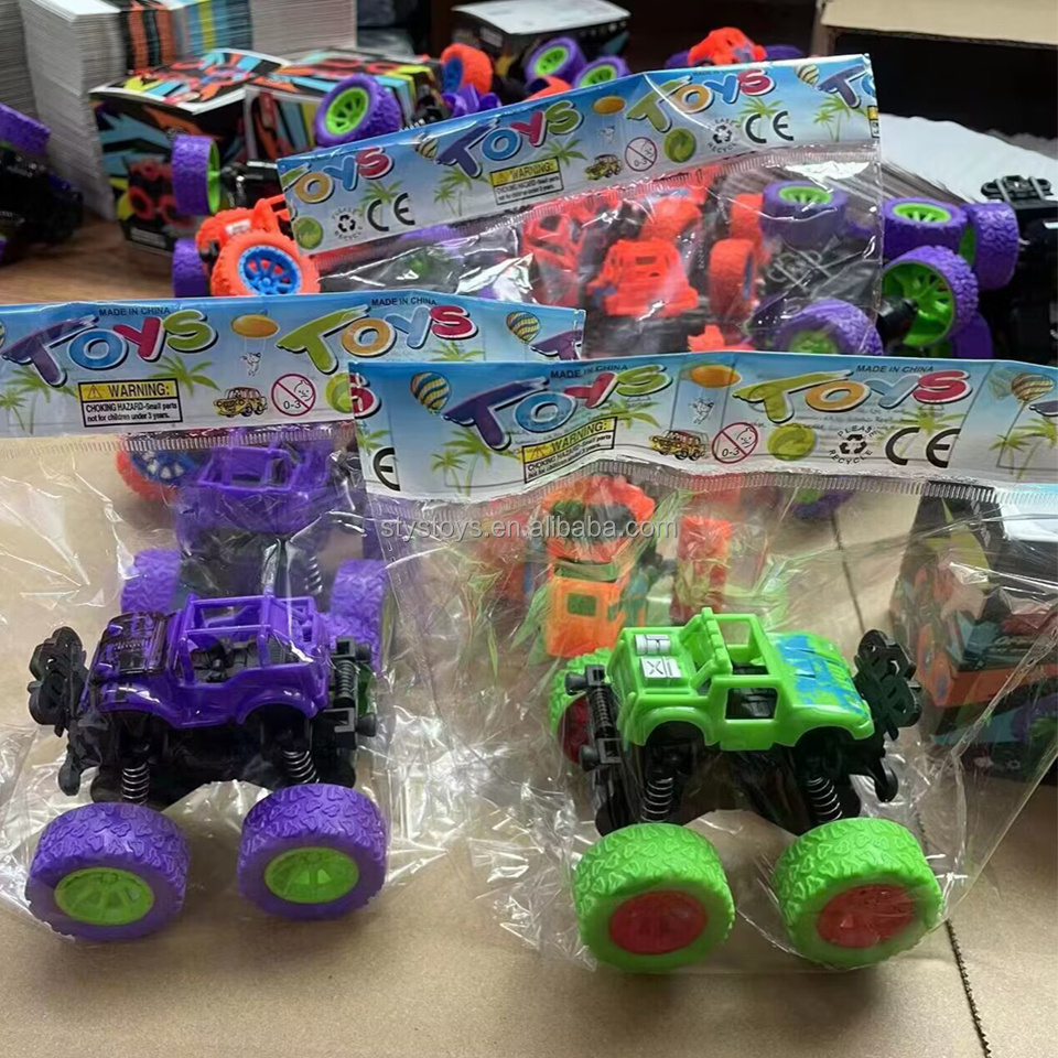 Children Gift Toys Friction Power Car Toys 4-Pack Off Road Wheel Stunt Car Monster Truck