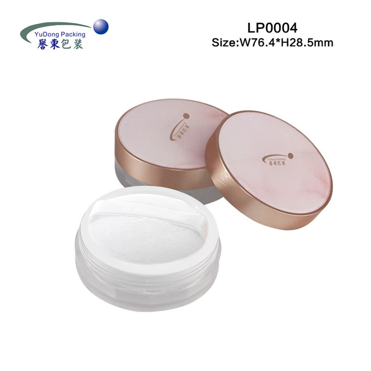 Wholesale cosmetic jars round private label empty loose highlighter powder containers pink loose powder jar