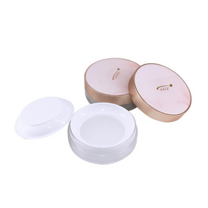 Wholesale cosmetic jars round private label empty loose highlighter powder containers pink loose powder jar