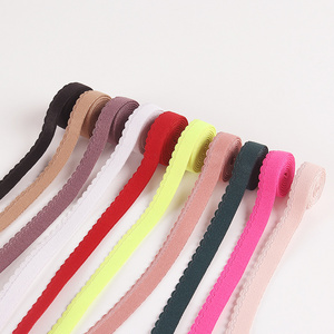 Factory wholesale color teeth edge polyester lingerie underwear decorate elastic strap picot edge bra strap elastic band