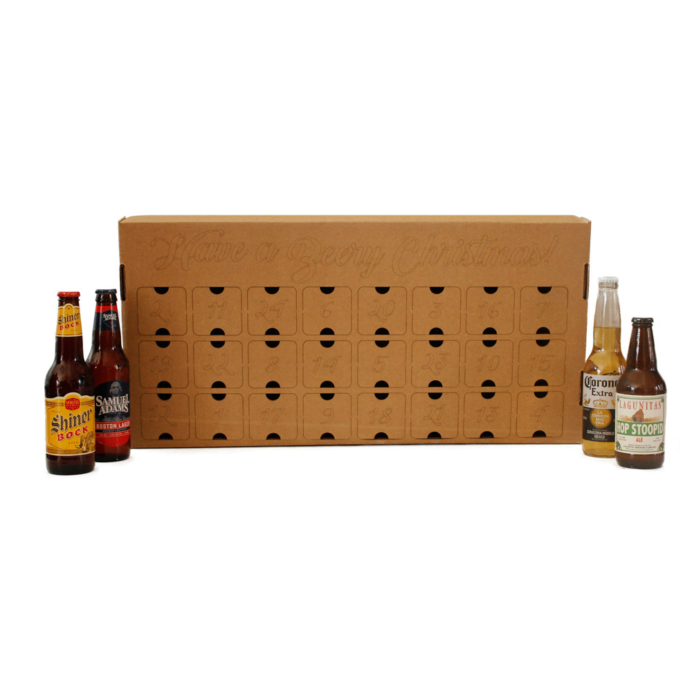 OEM Printed Wine Alcohol Beer Liquor Empty corrugated Advent Calendar For Adults