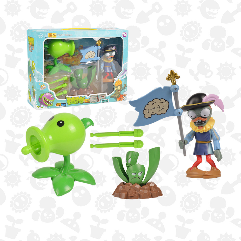 IP Custom Doll Plants vs Zombies 2 Zombie Shark Boss Soft Silicone Peashooter Anime Figures Toy Full Set for Gift