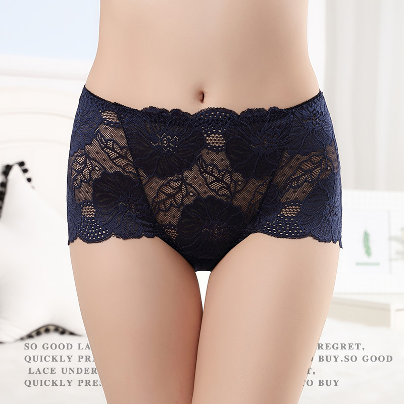 wholesale hot sexy oem high quality high waist soft transparent plus size underwear lace women's panties 2021 custom big elastic