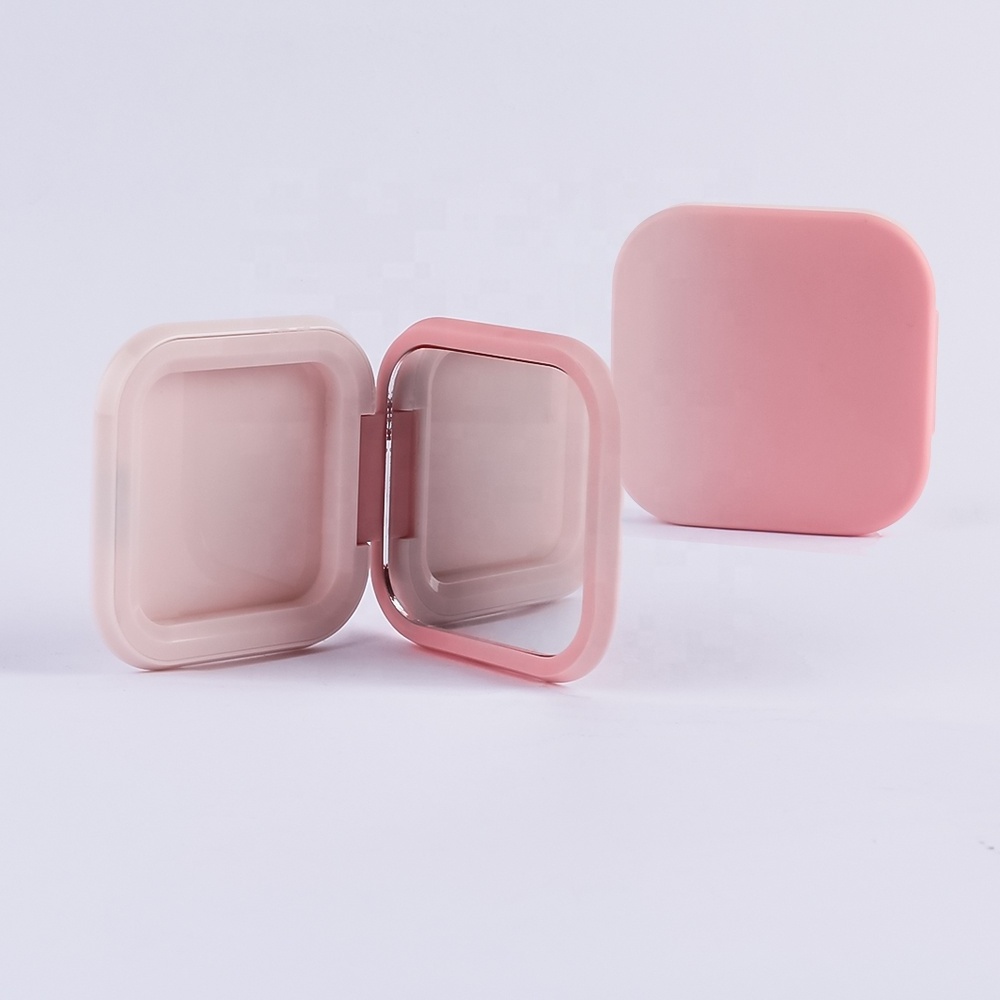 5g Magnetic Square Compact Case Powder Plastic Cosmetic Container Solid Balm Box Empty Square Blush Compact Mirror