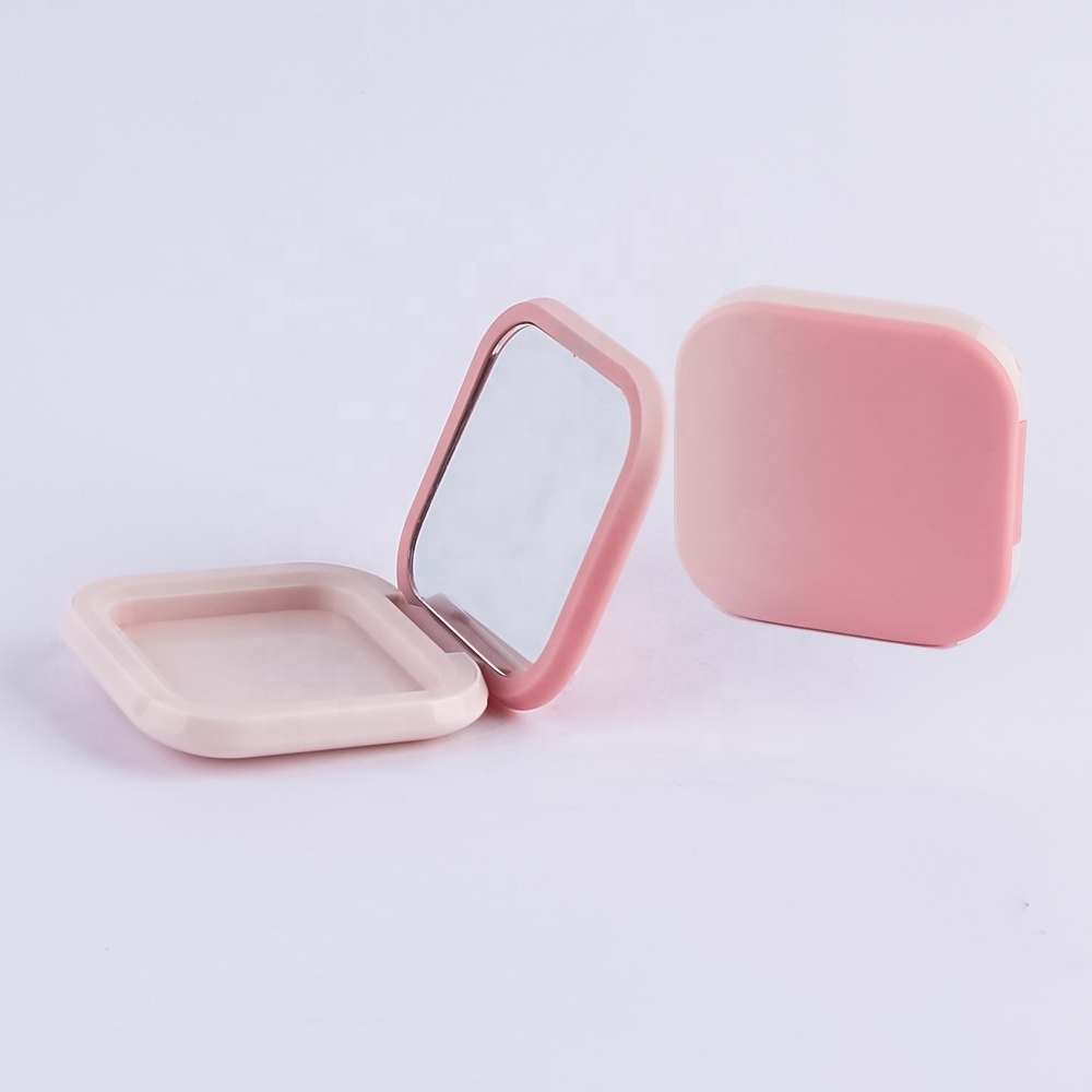 5g Magnetic Square Compact Case Powder Plastic Cosmetic Container Solid Balm Box Empty Square Blush Compact Mirror