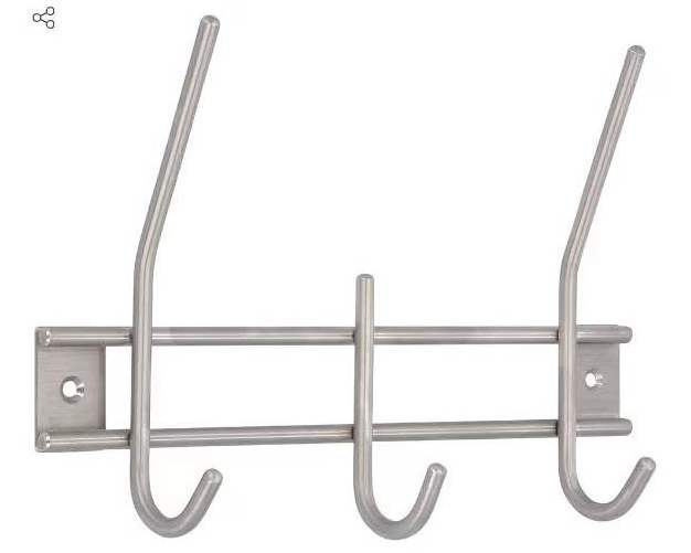 Heavy Duty 304 Stainless Steel  Wall Hook Towel Rack 3 Hooks Metal Door Hooks for Hanging