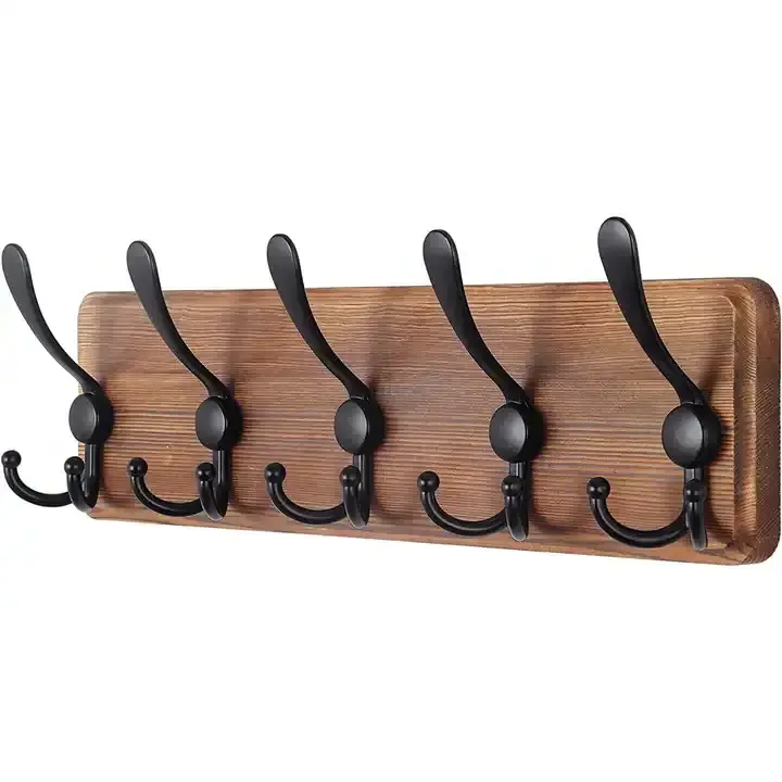 Wall Coat Rack with 5 Triple Hooks for Hanging Clothes Coat Rack Wall Mounted - 38.3'' Long Rustic Coat Hooks for Wall