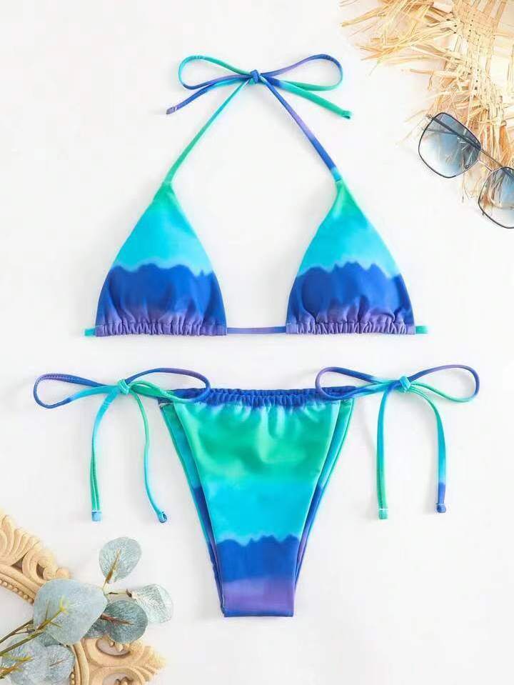 Color changing fabric swimwear two pieces bikini women high quality swimwear