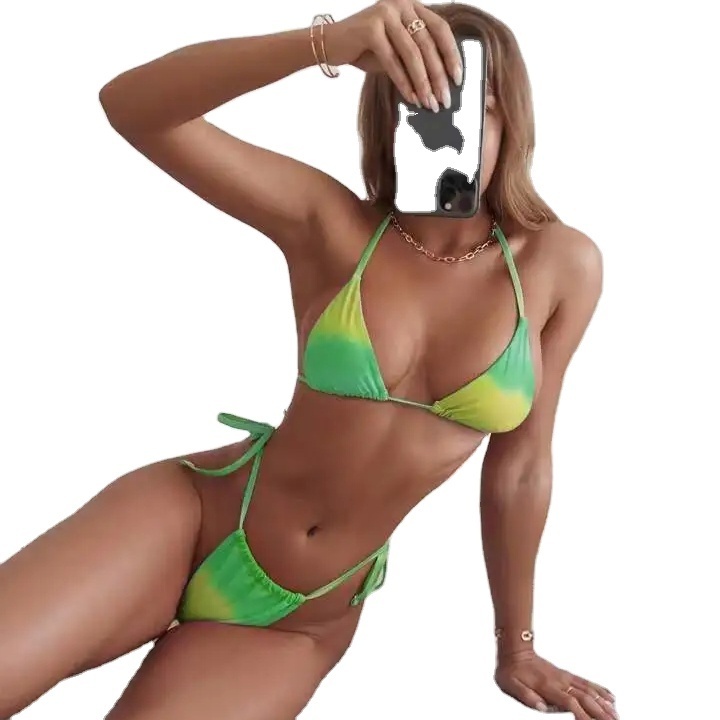 Color changing fabric swimwear two pieces bikini women high quality swimwear