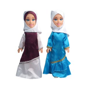 14 inch music cute educational realistic Pretty Girls Gifts Muslin Dolls islamic toys for kids