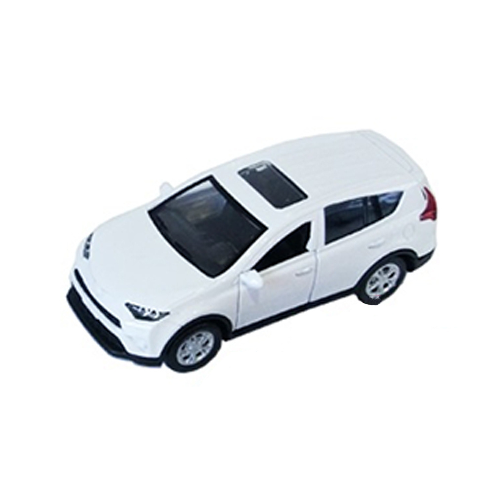 Wholesale diecast toy door open light pull back metal Toyota RAV4 friction toy vehicle