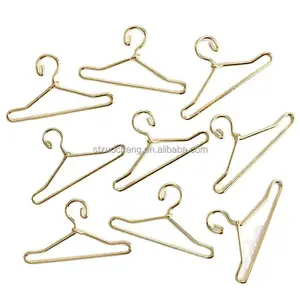 Hot sale 1:12 1:6 full size gold doll clothes rack cotton doll accessories metal mini hanger for doll clothes