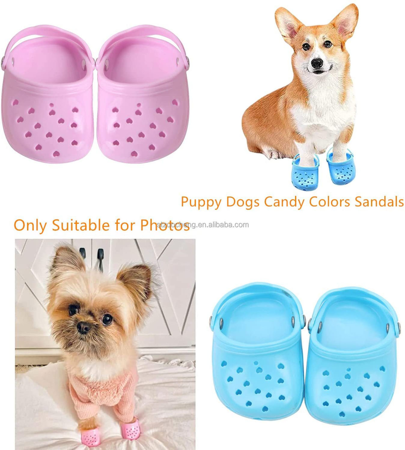 Wholesale TikTok EVA Foam Croc Candy Colors mini  pet Dog Shoes Sandals toy 18 inch doll accessories shoes model