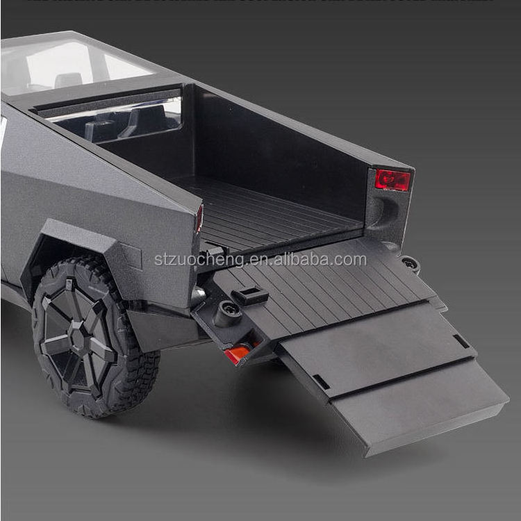 1:24 Tesla cybertruck Model Car Sound/Light pull back ATV simulatoin diecast car pickup truck