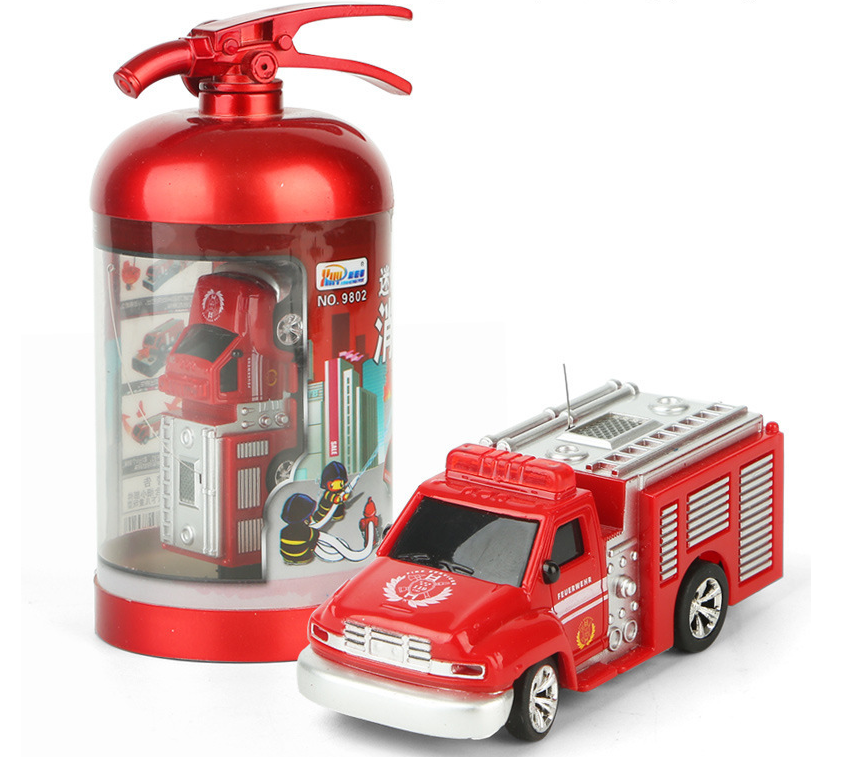 Wholesale 1:58 Mini Kids rc Plastic Electric toys remote control fire truck with fire extinguisher toys