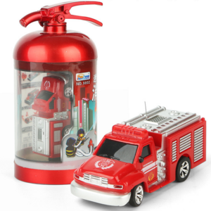 Wholesale 1:58 Mini Kids rc Plastic Electric toys remote control fire truck with fire extinguisher toys