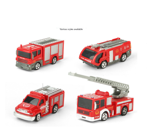 Wholesale 1:58 Mini Kids rc Plastic Electric toys remote control fire truck with fire extinguisher toys