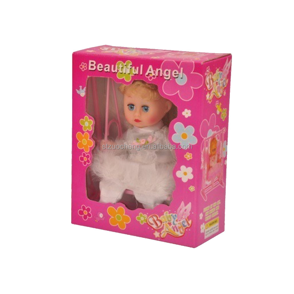 Wholesale realistic sound light battery operated doll swing white pink Swing angel baby girl doll toy