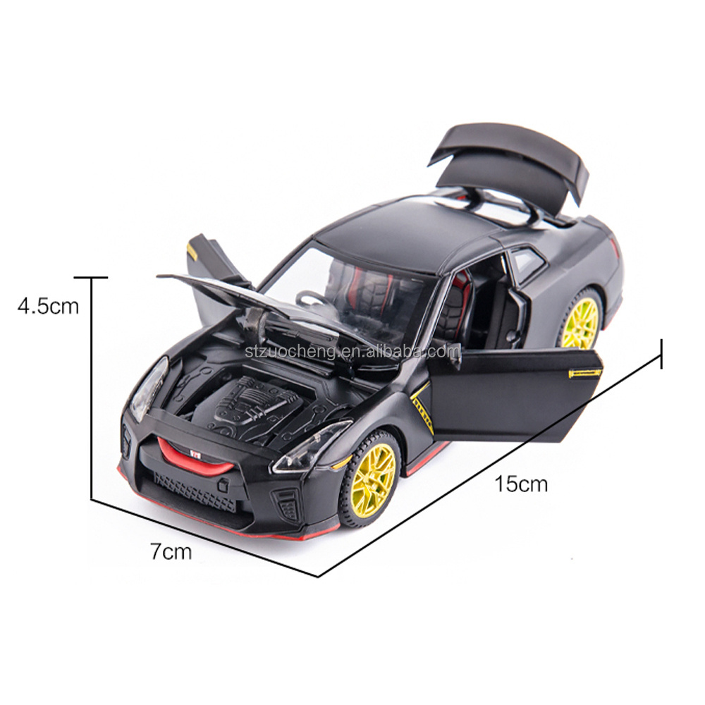 New arrival 1:32 GTRR alloy metal Light music pull back diecast toys model car for kids