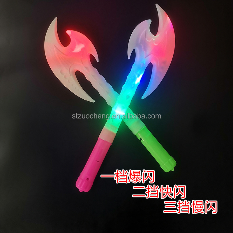 Wholesale cheap realistic light up axe mace led flashing toy swords for kids