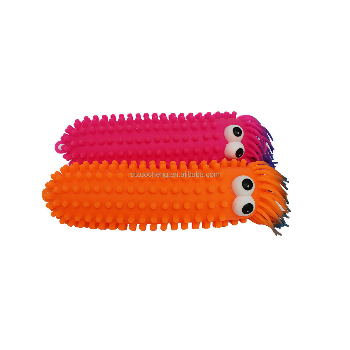 Newest Arrival 13 inches long hair 3D eyes stress relief venting toy flashing lighting puffer ball for kids