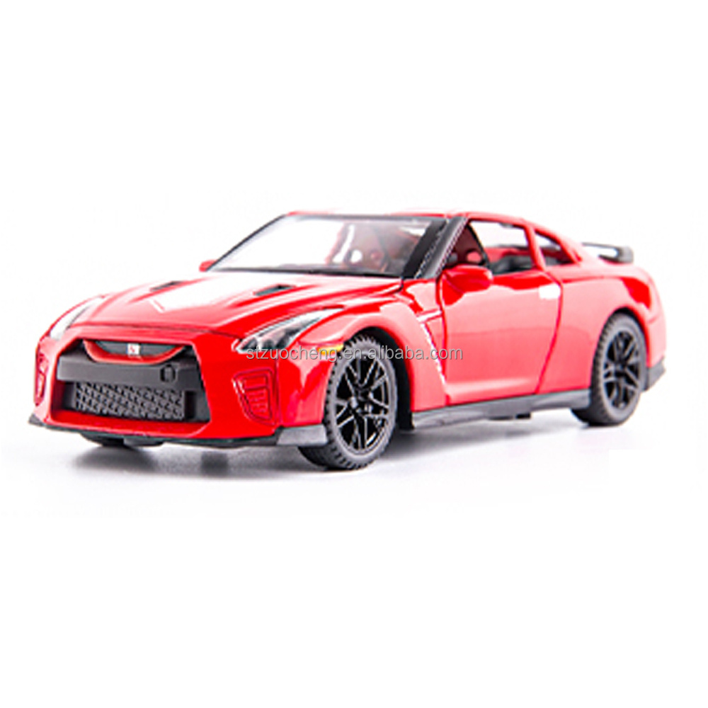 New arrival 1:32 GTRR alloy metal Light music pull back diecast toys model car for kids